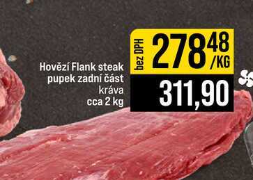 Hovězí Flank steak pupek zadní část kráva cca 2 kg 1kg