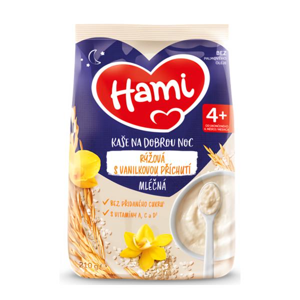 Hami Mléčná rýžová kaše na dobrou noc s Vanilkovou příchutí