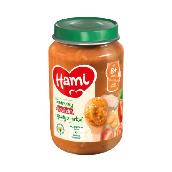 Hami masozeleninový příkrm Těstoviny s hovězím, rajčaty a mrkví