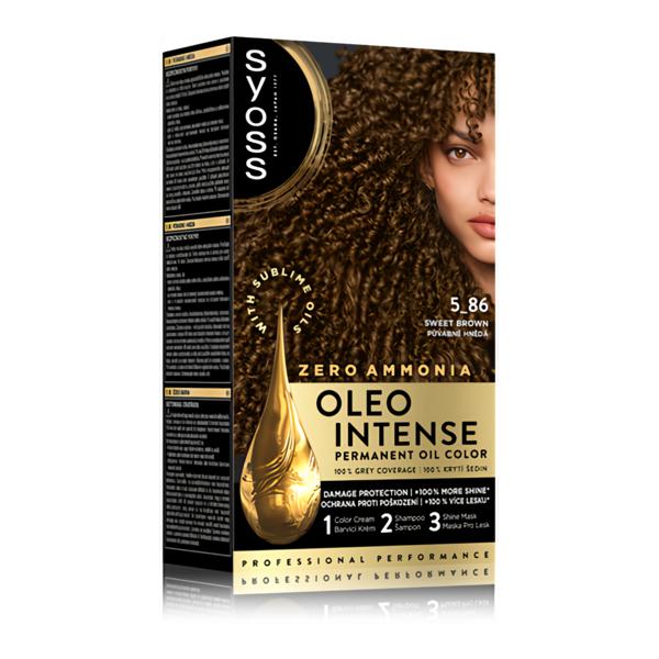 Syoss Oleo Intense Permanentní barva na vlasy 5-86 Půvabně hnědá