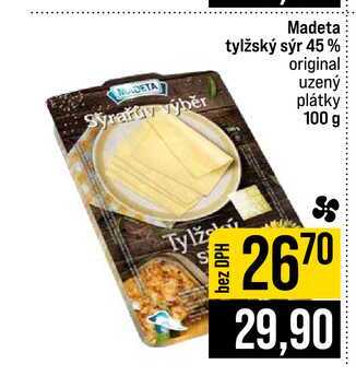 Madeta tylžský sýr 45% original uzený plátky 100 g