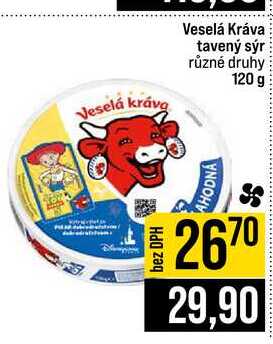 Veselá Kráva tavený sýr různé druhy 120 g