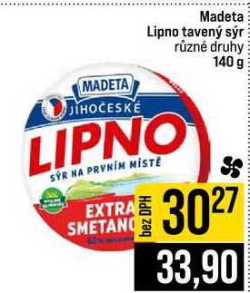 Madeta Lipno tavený sýr různé druhy 140 g