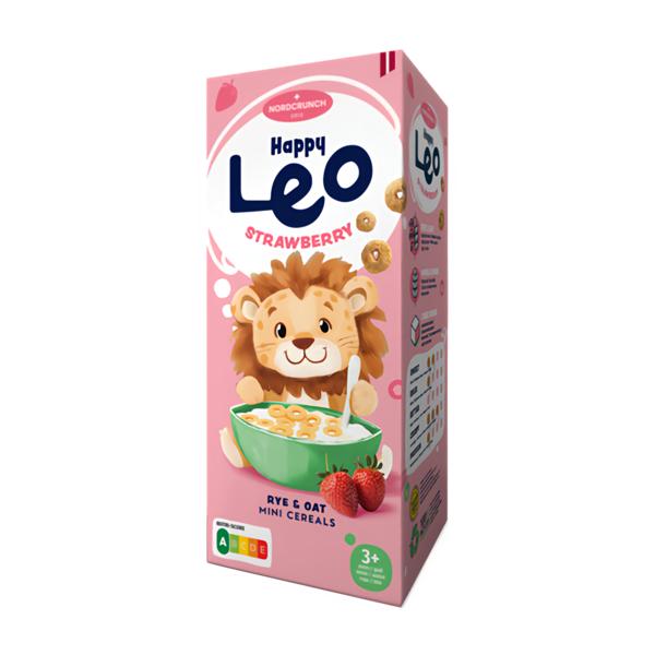 NordCrunch Happy Leo Cereální kroužky s jahodami