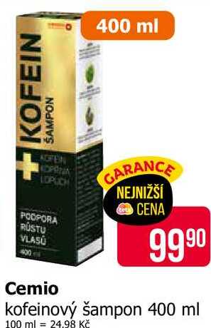 Cemio kofeinový šampon 400 ml