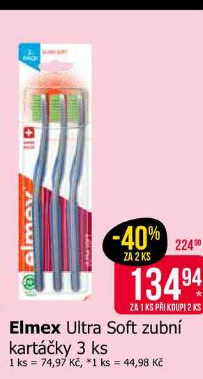 Elmex Ultra Soft zubní kartáčky 3 ks