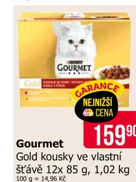 GOURMET Gold kousky ve vlastní šťávě 12x 85 g, 1,02 kg 