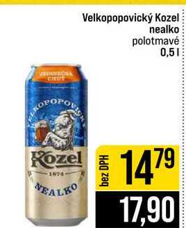 Velkopopovický Kozel nealko polotmavé 0,5l