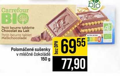 Polomáčené sušenky v mléčné čokoládě 150 g 