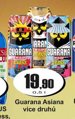 Guarana Asiana více druhů 0,5 l