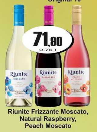 Riunite Frizzante Moscato, Natural Raspberry, Peach Moscato 0,75 l