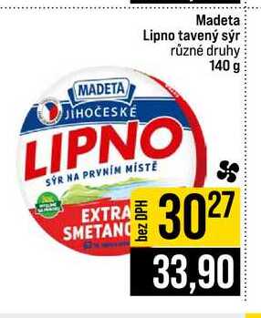 Madeta Lipno tavený sýr různé druhy 140 g
