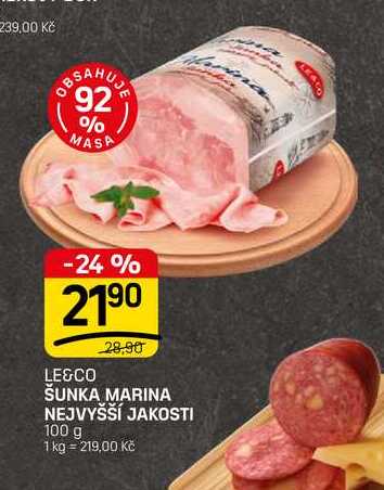 ŠUNKA MARINA NEJVYŠŠÍ JAKOSTI 100 g