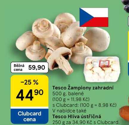 Tesco žampiony zahradní, 500 g 