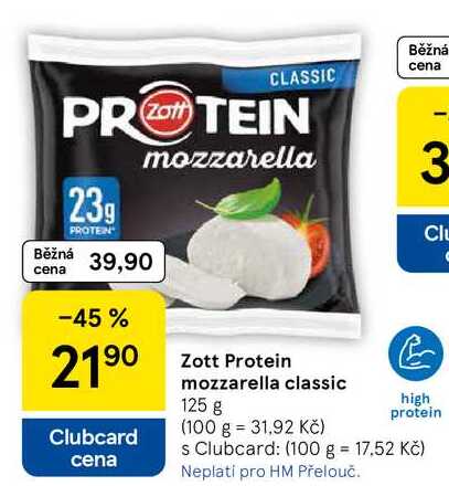 Zott Protein mozzarella classic, 125 g