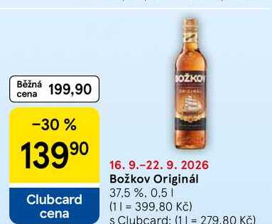 Božkov Originál 37.5 %, 0,5 l