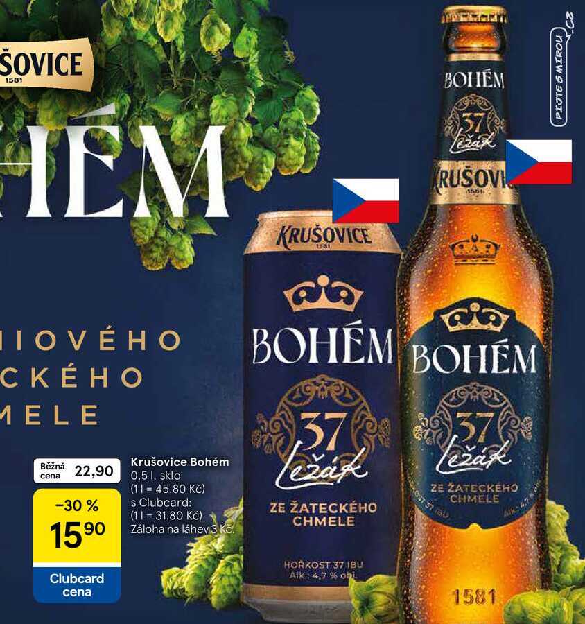 Krušovice Bohém sklo, 0.5 l