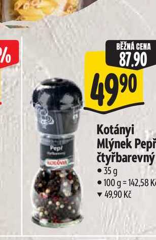 Kotányi Mlýnek Pepř čtyřbarevný 35 g