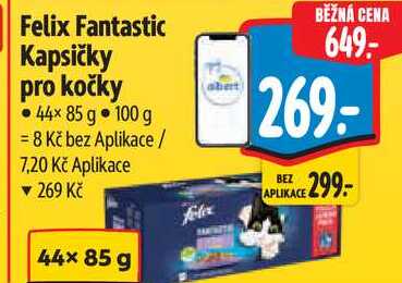 Felix Fantastic Kapsičky pro kočky, 44× 85 g   