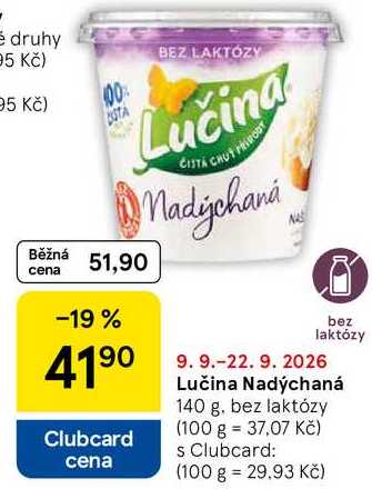 Lučina Nadýchaná, 140 g, bez laktózy