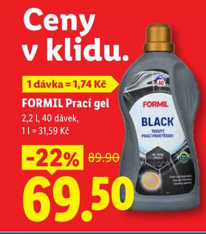FORMIL Prací gel, 2,2 l/40 dávek