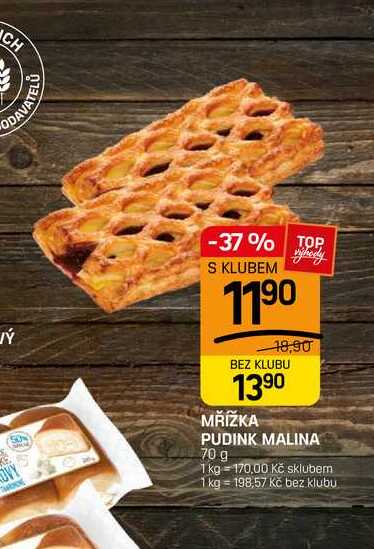 MŘÍŽKA PUDINK MALINA 70 g 