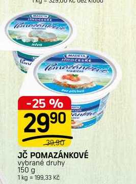 JČ POMAZÁNKOVÉ vybrané druhy 150 g 