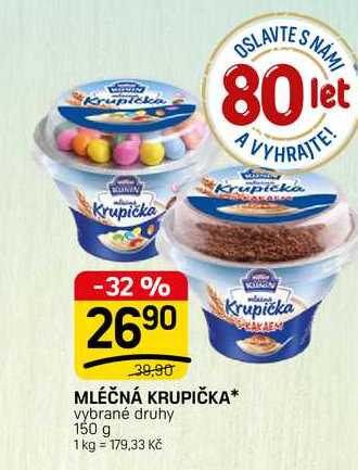MLÉČNÁ KRUPIČKA* vybrané druhy 150 g