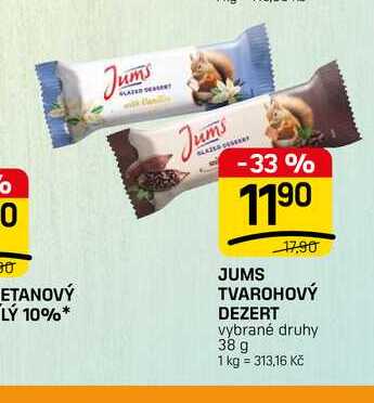 JUMS TVAROHOVÝ DEZERT vybrané druhy 38 g