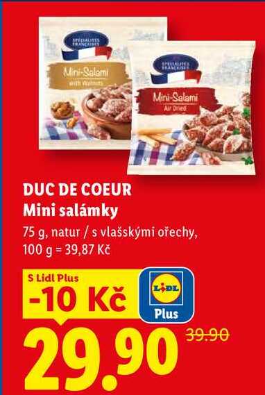 DUC DE COEUR Mini salámky, 75 g