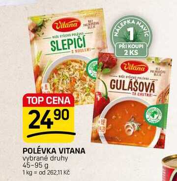 POLÉVKA VITANA vybrané druhy 45-95 g 