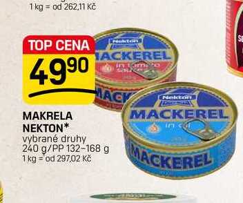 MAKRELA NEKTON* vybrané druhy 240 g/PP 132-168 g
