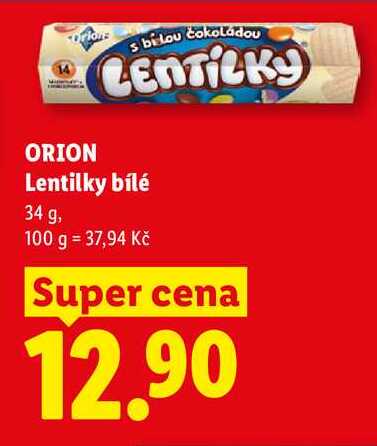 ORION Lentilky bílé, 34 g