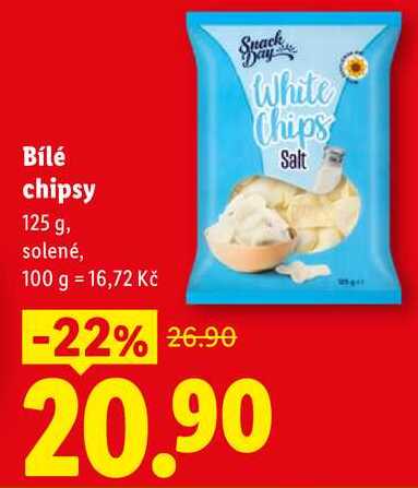 Bílé chipsy, 125 g