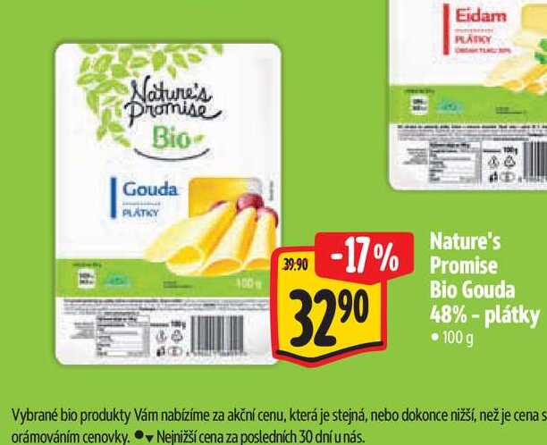 Nature's Promise Bio Gouda 48% - plátky - 100 g 