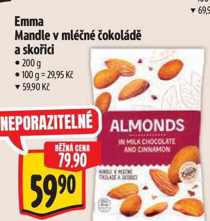 Emma Mandle v mléčné čokoládě a skořici 200 g