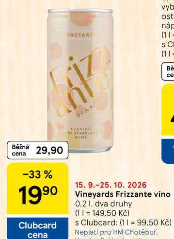 Vineyards Frizzante víno, 0,2 l