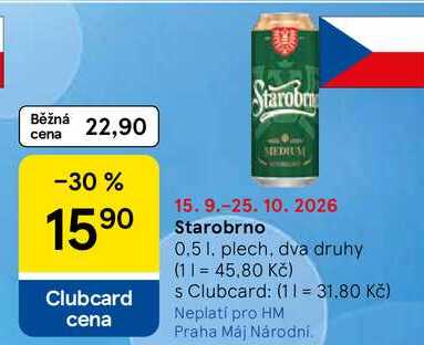 Starobrno plech, 0,5 l 