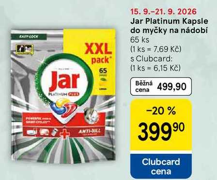Jar Platinum Kapsle do myčky na nádobí, 65 ks 