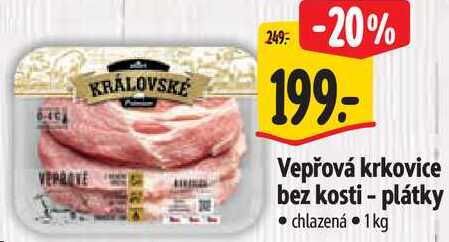 Vepřová krkovice bez kosti - plátky, 1kg