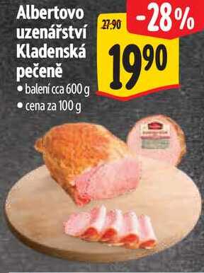 Albertovo uzenářství Kladenská pečeně, cena za 100 g