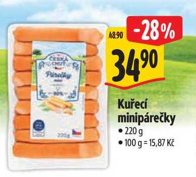 Kuřecí minipárečky, 220 g 
