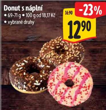 Donut s náplní, 69-71 g 