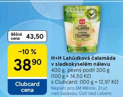 H+H Lahůdková čalamáda v sladkokyselém nálevu, 400 g