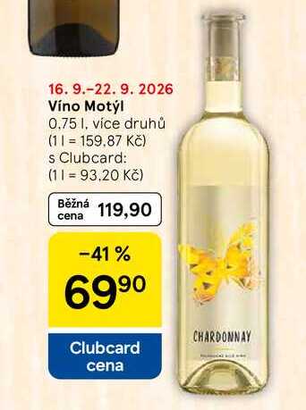 Víno Motýl, 0.75 l, více druhů 