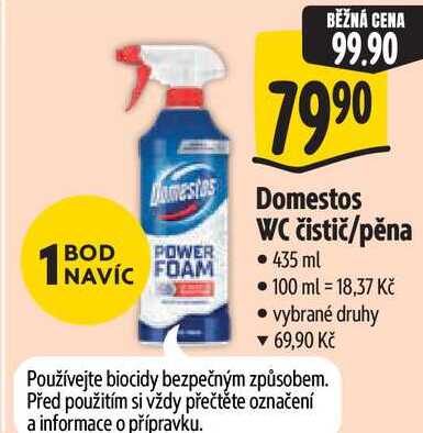 Domestos WC čistič/pěna, 435 ml