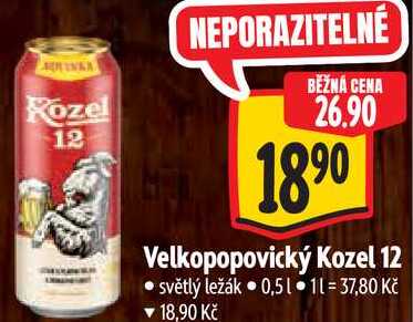 Velkopopovický Kozel 12, 0,5 l