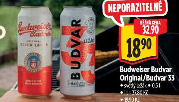 Budweiser Budvar 33, 0,5 l v akci