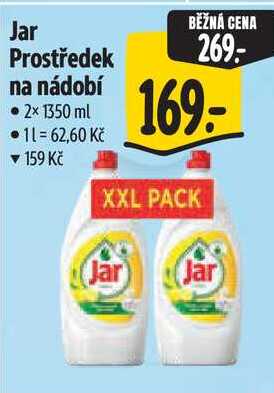 Jar Prostředek na nádobí, 2x 1350 ml