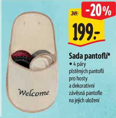 Sada pantoflí, 4 páry